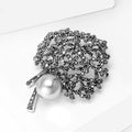 Dark Crystal Flowering Tree Brooch With Gray Pearl Accent view 3