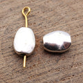 Antique Silver Irregular Smooth Flat Jewelry Spacer Bead view 2
