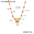 Gold Christmas Tree Bell Stocking Reindeer Necklace Earring Set view 12