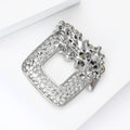 Openwork Square Brooch with Mixed Blue Crystals for Jackets and Scarves view 4