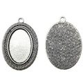 Scrollwork Oval Cabochon Pendant Settings in Two Finishes view 2