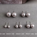 Gray Rose Pearl Like Round Stud Earrings In Five Graduated Sizes view 1