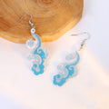 Cloud Scroll Acrylic Long Hook Earrings in Five Colors view 9