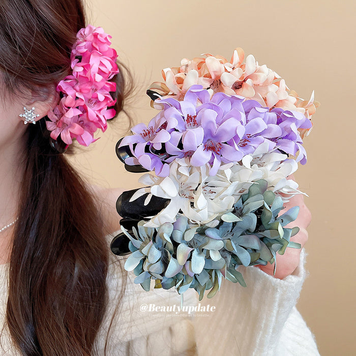 Fabric Flower Cluster Duckbill Hair Clip Seven Color Styles