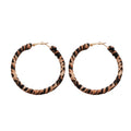 Animal Print Fabric Hoop Earrings In Three Colors With Fabric Wrapped Hoops view 5