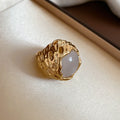 Gold Openwork Dome Resin Cabochon Open Rings Four Colors view 8