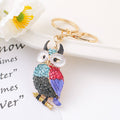 Owl Rhinestone Enamel Keychain Gold Tone 4 Color Styles view 8