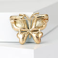 Faceted Crystal Glass Butterfly Brooch Gold Frame Two Colors view 3