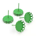 Colorful Round Crown Edge Bezel Earring Post Settings view 11