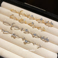 Crystal Moon Star Heart Multi Piece Ring Sets Gold Silver view 3