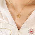 Gold Circle Mountain And Wave Pendant Necklace Pair Styles view 3