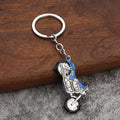 Motorcycle-Shaped Metal Keychain With Colored Accents, 4 Styles view 3