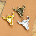 Longhorn Bull Skull Metal Charms in Three Antique Finishes view 3