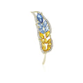 Gold Wheat Ear Marquise Rhinestone Brooch Four Colors view 5