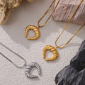 Twisted Horn Pendant Snake Chain Necklace Gold Or Steel view 3