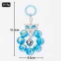 Crystal Butterfly Bead Loop Keychain Heart Charm Four Colors view 4
