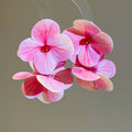 Layered Petal Flower Earrings in Pink and Periwinkle Blue view 6