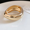 Polished Metal Round Bangles Gold Silver Hinge Styles view 4