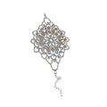 Silver Tone Crystal Floral Lace Cuff Bracelet With Decorative Metal Accents view 5
