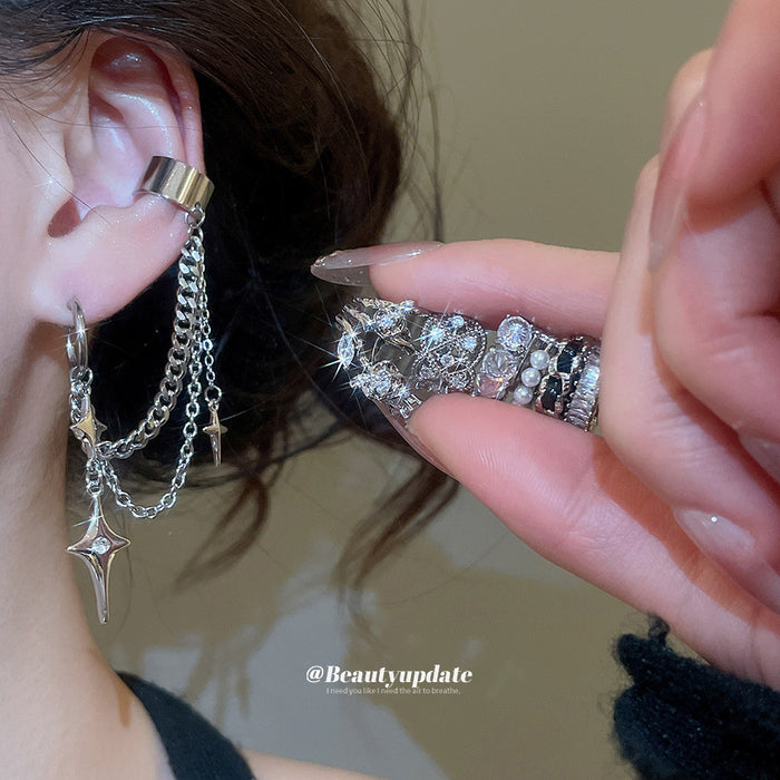 Silver Tone Crystal Ear Cuffs in Eight Assorted Designs