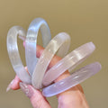 Translucent Geometric Solid Bangles White Cream 2 Colors view 1