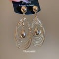 Silver Tone Layered Teardrop Metal Earrings Jewelry view 4