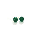 Green Round Bead Stud Earrings in Four Graduated Sizes view 5
