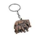 Raised Metal Elephant Pair Keychain in Four Finishes view 5