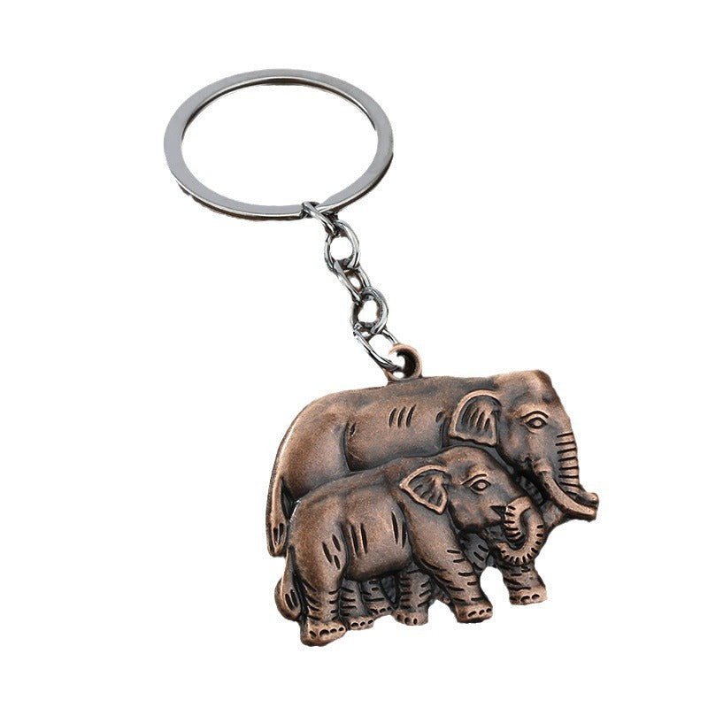 3D Elephant and Pixiu Zinc Alloy Keychain Pendant Gift