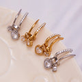 Heart and Eight Point Star Drop Earrings in Two Finishes view 3