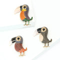 Textured Toucan Brooch in Three Colorful Enamel Palettes view 2