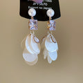 Pearl Effect Crystal Petal Drop Earrings In Three Colors view 6