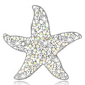 Crystal Starfish Brooch in Gold or Silver Tone Finish view 2