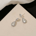 Clear Teardrop Silver Tone Necklace and Earring Jewelry Set view 3