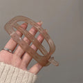Large Translucent Open Oval Hair Pins In Light Tan Or Tea Brown view 6