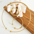 Mesh Tube Choker Hoop Earrings and Open Cuff Bracelet view 4