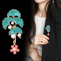 Ginkgo Leaf Enamel Two Designs Metal Brooch Pin for Jackets and Lapels view 4