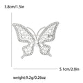Openwork Butterfly Brooch Pearl Clear Rhinestone Silver Gold view 4