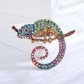 Multicolor Crystal Chameleon Brooch in Four Color Variations view 7