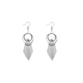 Geometric Circle Crystal Metal Fringe Tassel Drop Earrings view 5
