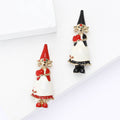 Enamel Girl Brooch Pointed Hat Holding Heart Figure Pin view 2