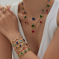 Faceted Glass Heart Earrings Necklaces Bracelets Gold Silver Multicolor view 4