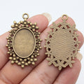 Rounded Bead Oval Pendant Setting 18x25mm Two Finishes view 3