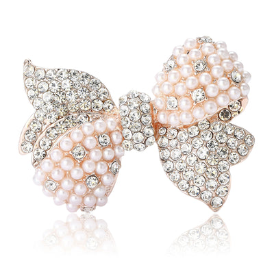 Crystal Bow brooch front view on a white background