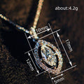 Gold Tone Marquise Double Loop Pendant Necklace With Stones view 4