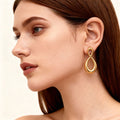 Stainless Steel Figure-Eight Drop Earrings Gold Two-Tone view 3