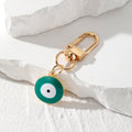 Round Enamel Evil Eye Keychains Gold Clasp Six Colors view 6