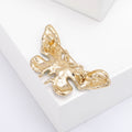Gold Tone Enamel Butterfly Brooch Rhinestone Wing Pin view 4