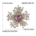 Starburst Crystal Brooch Large Triangle Center Four Colors view 7