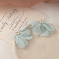 Blue Pink and Mint Sheer Petal Flower Stud Earrings view 8